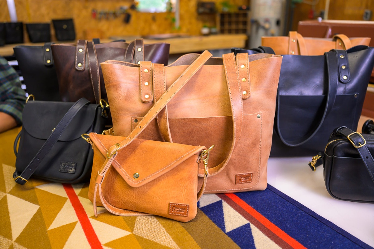 Finished bags on display.