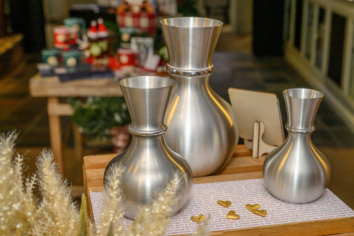 Pewter vessels.