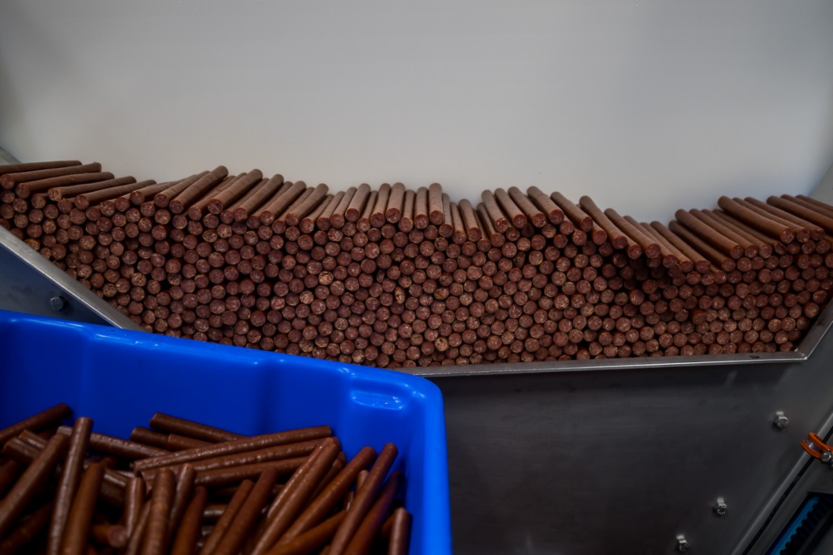 Sticks waiting to be packaged.